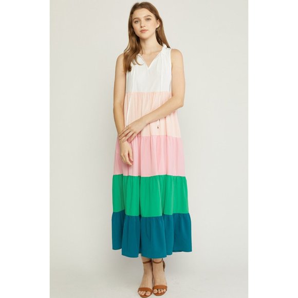 Entro Color Block Maxi Dress - Picture 7 of 7